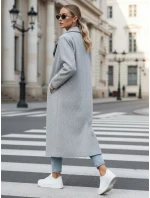 Dámský oversize kabát dlouhý světle šedý Dstreet model 21982232 - FashionStreet