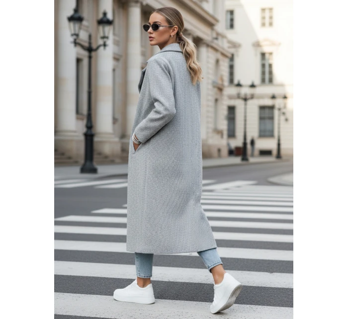 Dámský oversize kabát dlouhý světle šedý Dstreet model 21982232 - FashionStreet