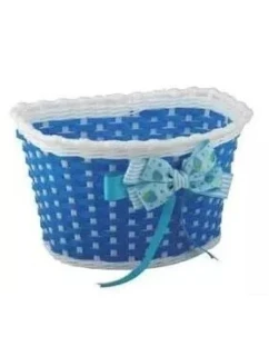 Přední plastový košík na kolo bílý modrý coco. pro děti