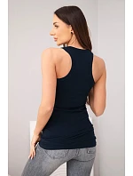 Dámská tílko z bavlny s kulatým výstřihem modrá