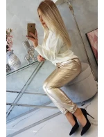 model 18745578 velurové kalhoty béžové - K-Fashion model 18745578 velurové kalhoty béžové - K-Fashion