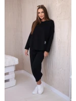 Komplet nových mikinových kalhot Punto Černý Komplet nových mikinových kalhot Punto Černý