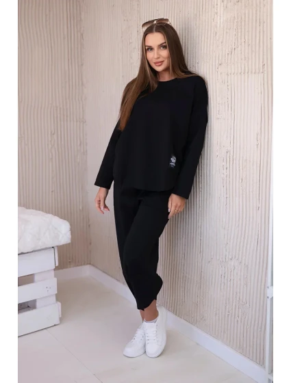 Komplet nových mikinových kalhot Punto Černý Komplet nových mikinových kalhot Punto Černý