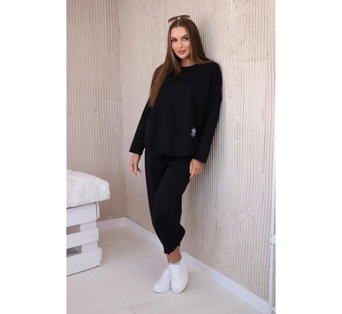 Komplet nových mikinových kalhot Punto Černý Komplet nových mikinových kalhot Punto Černý