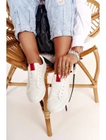 Dámské Kožené Tenisky Se Stuhou BIG STAR DD274685 Bile Dámské Kožené Tenisky Se Stuhou BIG STAR DD274685 Bile