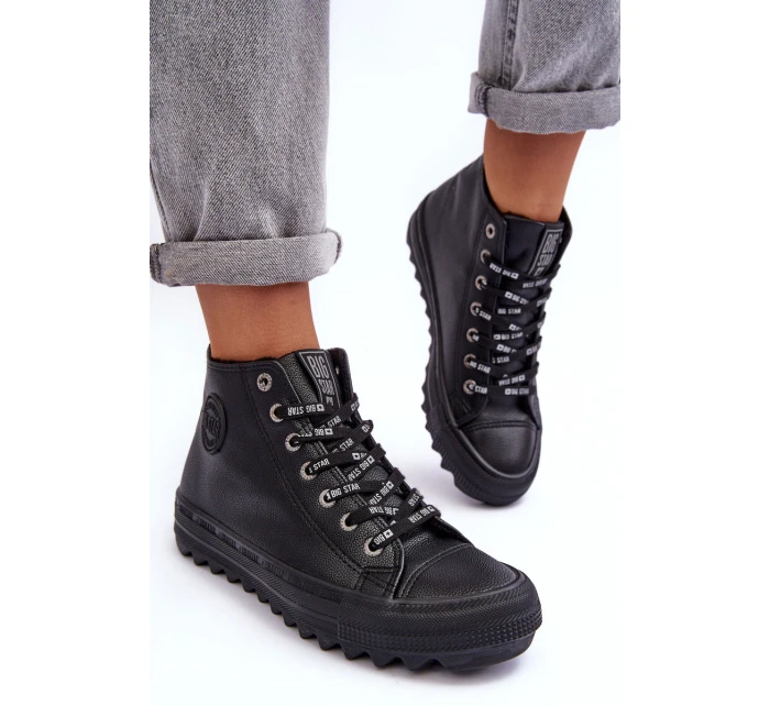 Dámské Tenisky Big Star Vysoké Zateplené Černé EE274110 Dámské Tenisky Big Star Vysoké Zateplené Černé EE274110