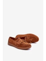 Mužské semišové loafers polobotky Zazoo 1566 hnědé