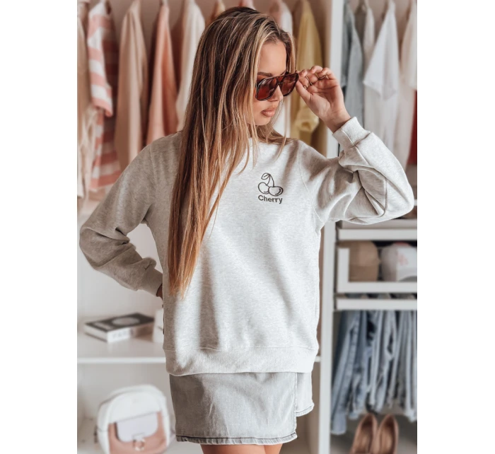 Dámská oversize mikina s výšivkou CHERSOFT šedá FashionStreet BY1402