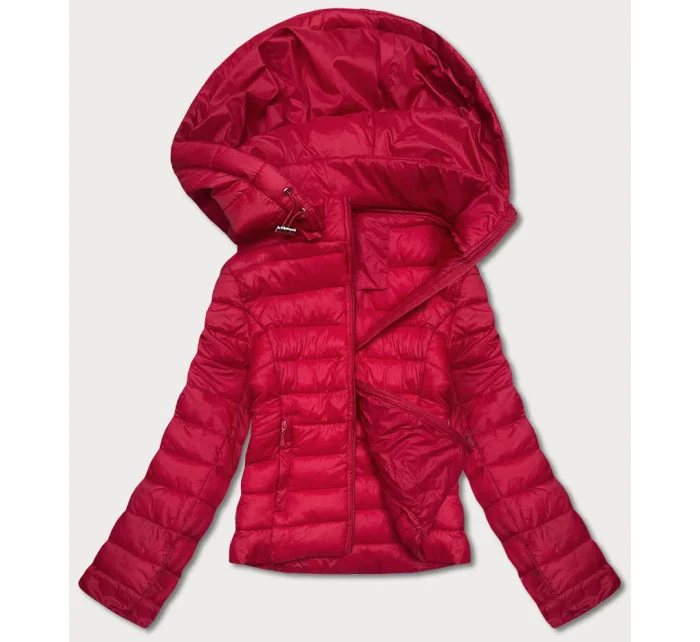 Červená dámská prošívaná bunda pro přechodné období model 18022566 - J.STYLE Červená dámská prošívaná bunda pro přechodné období model 18022566 - J.STYLE