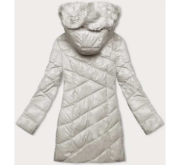 Dámská zimní bunda v ecru barvě s kapucí model 21247183 - Z-DESIGN