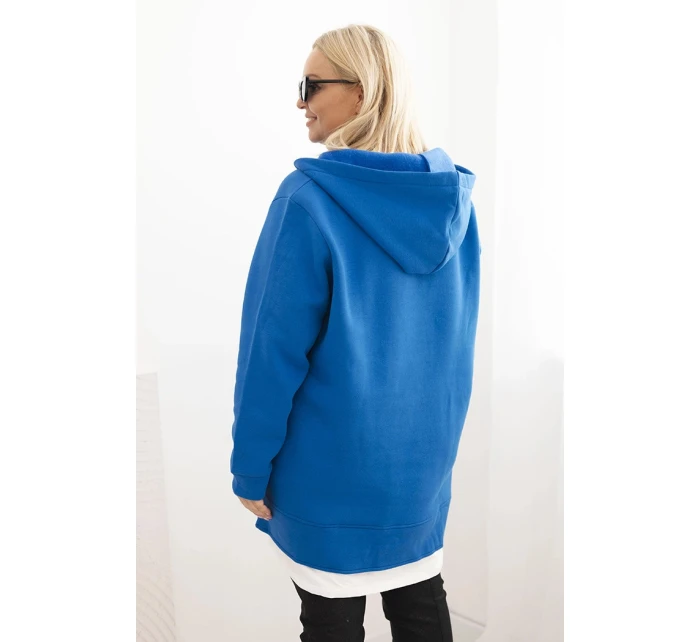 Dámská mikina zateplená Plus Size s kapucí a výstřihem do V model 21480753 - K-Fashion
