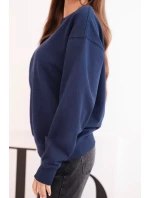 Dámská mikina s model 21494931 výstřihem basic z bavlny modrá - K-Fashion