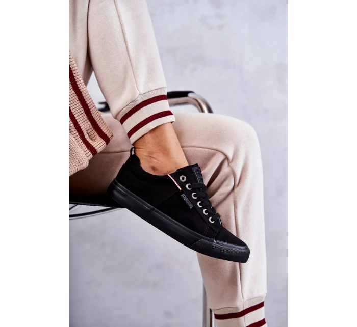 Dámské tenisky z nízkého materiálu Big Star KK274004 Černá Dámské tenisky z nízkého materiálu Big Star KK274004 Černá