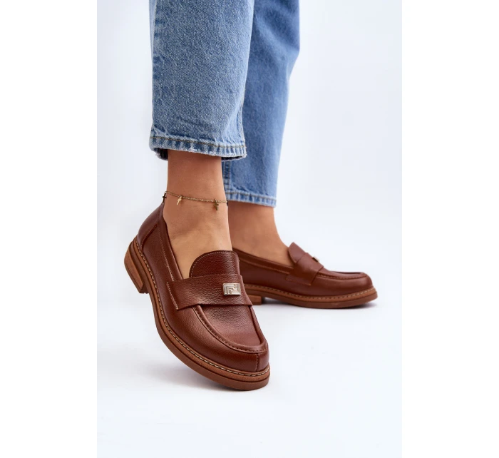 Dámské mokasíny na platformě Laura Messi 2392 tmavě zlatá