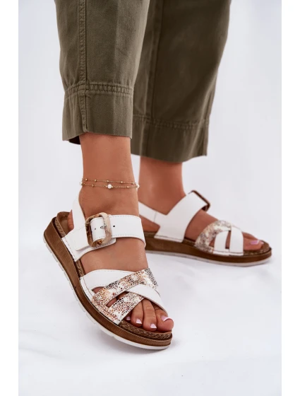 Dámské Sandály S Přezkou model 21697903 Bílé - Inblu