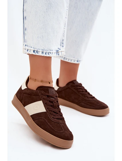 Dámské tenisky z imitace semiše Big Star model 22185493 Čokoládové - Big Star Shoes