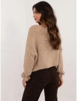 Sweter MI SW model 20535929 ciemny bezowy - FPrice Sweter MI SW model 20535929 ciemny bezowy - FPrice