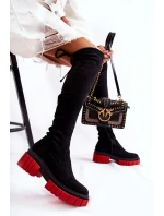 Dámské semišové boty Workers Černá a červená Cheera