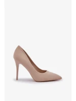 Klasické dámské lodičky na jehlovém podpatku z eko semiše Navinda – světle béžové