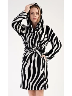 Dámský župan krátký s kapucí Zebra