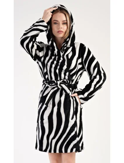 Dámský župan krátký s kapucí Zebra Dámský župan krátký s kapucí Zebra