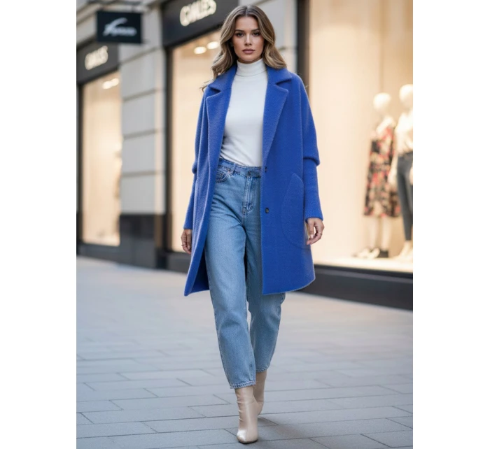 Dámský alpakový kabát RITA II modrý FashionStreet NY0627