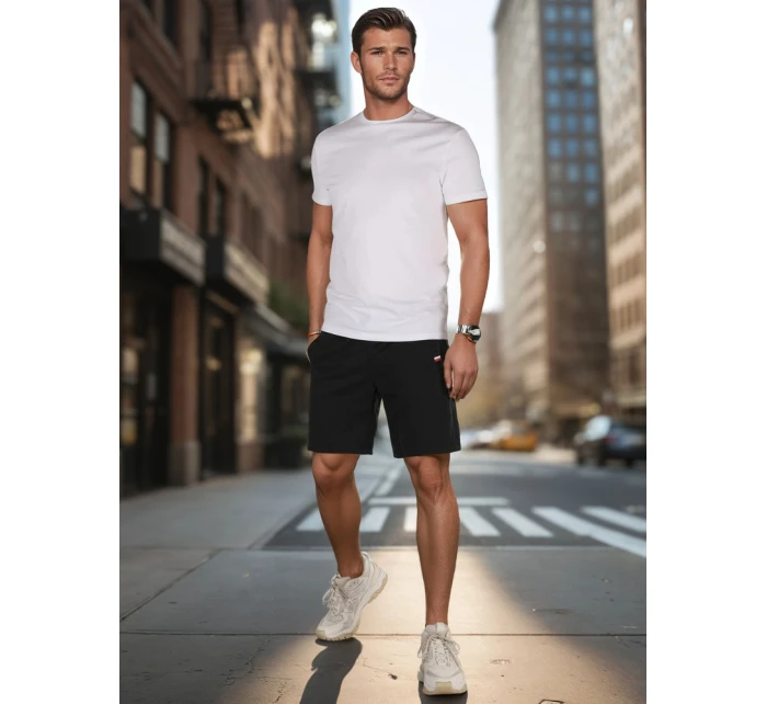 Pánské černé teplákové šortky Dstreet SX2486 Pánské černé teplákové šortky Dstreet SX2486