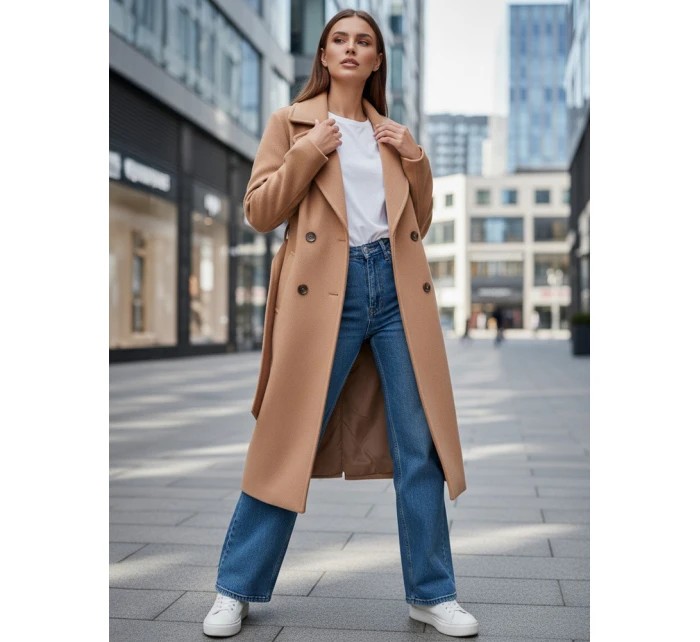 Dámský zimní kabát klasický velbloudí trenčkot FashionStreet NY0763z
