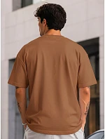 Pánské bavlněné basic oversize velbloudí tričko FashionStreet RX5685 Pánské bavlněné basic oversize velbloudí tričko FashionStreet RX5685