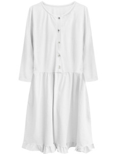Bílé bavlněné dámské oversize šaty (305ART)