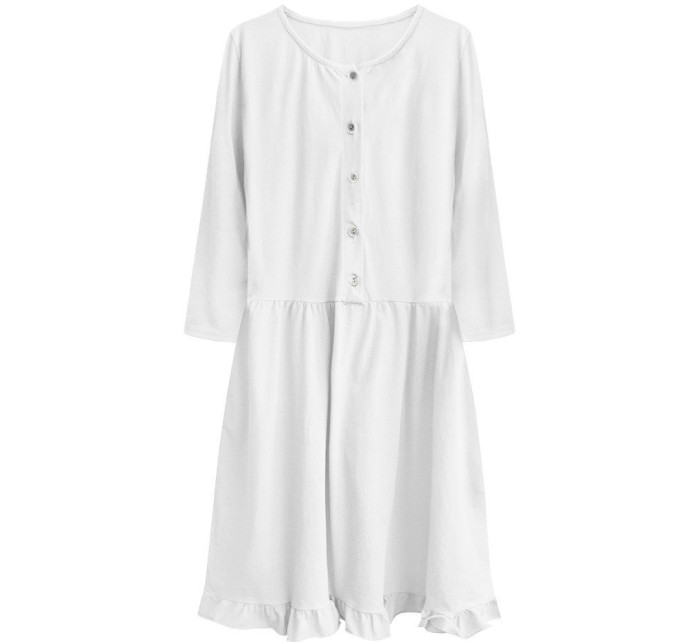 Bílé bavlněné dámské oversize šaty (305ART)