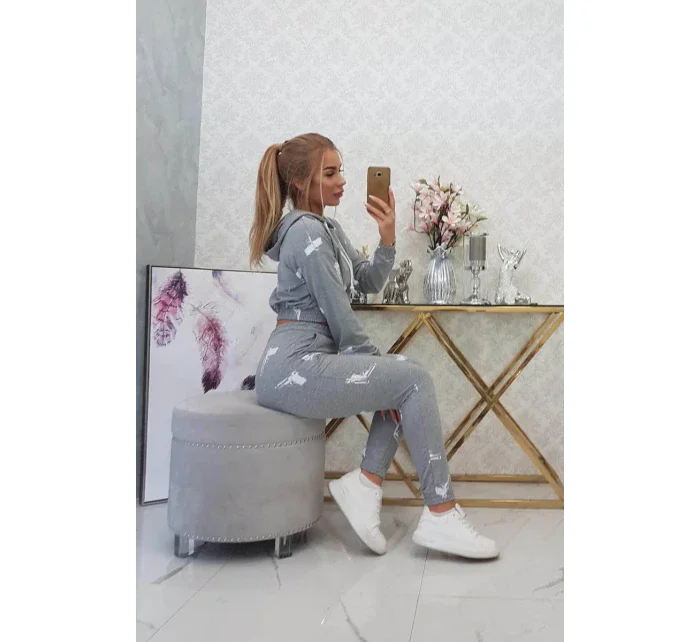 Sada s potiskem pistole šedá