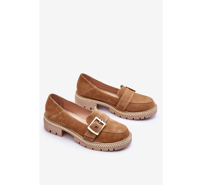 Módní semišové mokasíny tmavě béžové Eloisa Módní semišové mokasíny tmavě béžové Eloisa