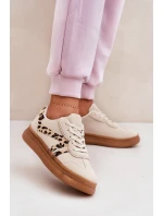 Dámské Sneakersy Na Platformě Pantherka Béžové Totter