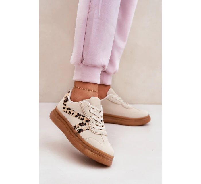 Dámské Sneakersy Na Platformě Pantherka Béžové Totter