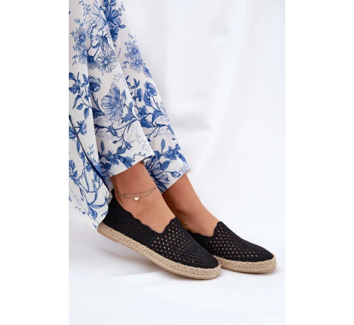 Dámské Espadrilky S Pletením model 21691959 Černé - VINCEZA