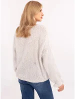 Dámský svetr MI SW model 20973276 Světle šedý / béžový - FPrice Dámský svetr MI SW model 20973276 Světle šedý / béžový - FPrice