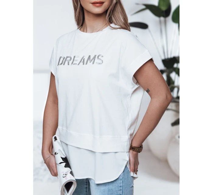 Dámské tričko DREAMY ecru FashionStreet RY2521 Dámské tričko DREAMY ecru FashionStreet RY2521