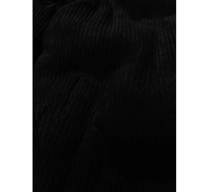 Černá dámská manšestrová bunda s vysokým stojáčkem J Style (5M3230-392)