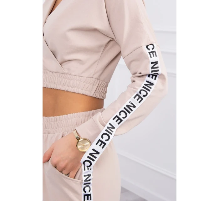 Sada s ozdobnými stuhami béžová