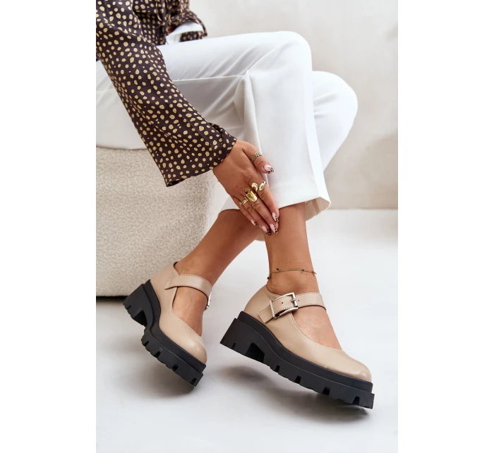 Dámské Polobotky S Přezkou Béžové model 21671120 - Boto