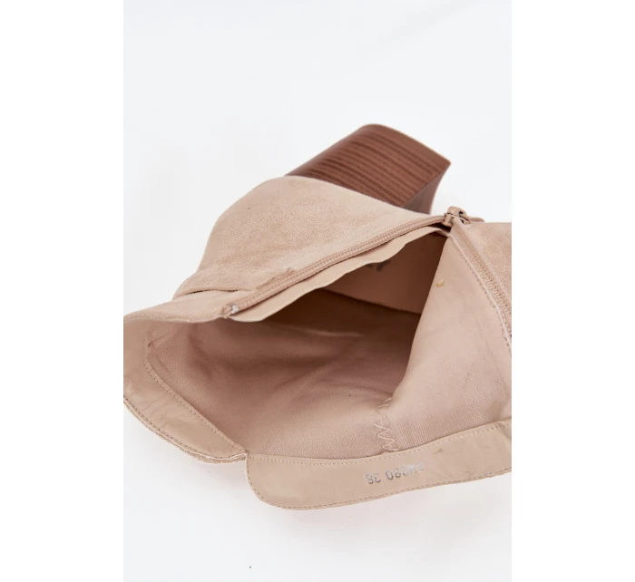 Dámské kotníkové boty na podpatku s třásněmi světle béžové Rosabella Dámské kotníkové boty na podpatku s třásněmi světle béžové Rosabella