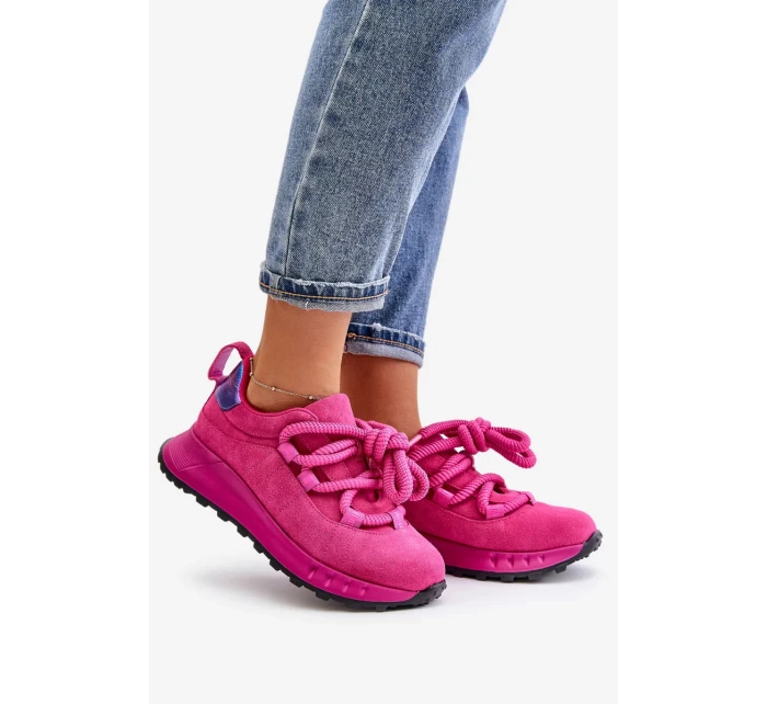 Semišové Dámské Tenisky S Tlustým Šněrováním Artiker Fuchsie Semišové Dámské Tenisky S Tlustým Šněrováním Artiker Fuchsie