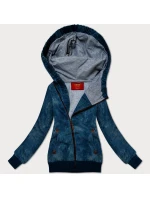 Modrá vypasovaná dámská mikina s asymetrickým zipem LHD (AMG-61)