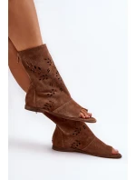 Zazoo Dámské Semišové Sandály S Na Zip Hnědé model 21652430 - Boto Zazoo Dámské Semišové Sandály S Na Zip Hnědé model 21652430 - Boto