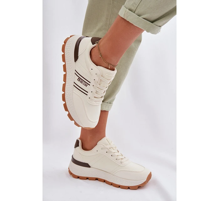 Dámské tenisky na platformě Big Star model 22042715 HiPoly System Béžové - Big Star Shoes