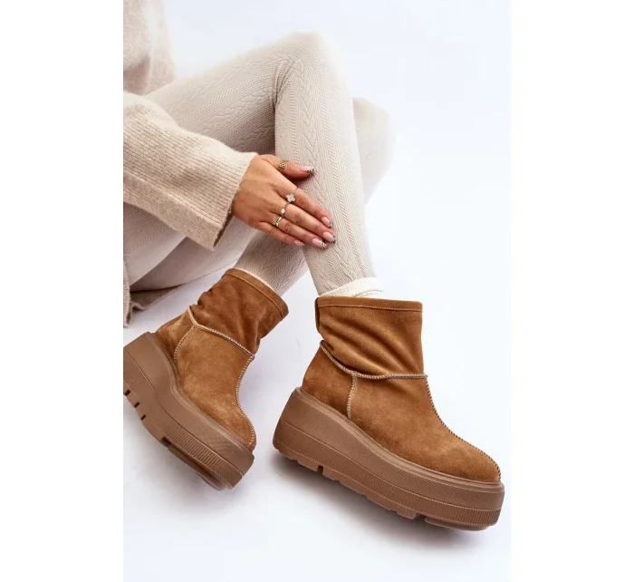 Kožené dámské boty na masivní podrážce Camel Zazoo Kožené dámské boty na masivní podrážce Camel Zazoo