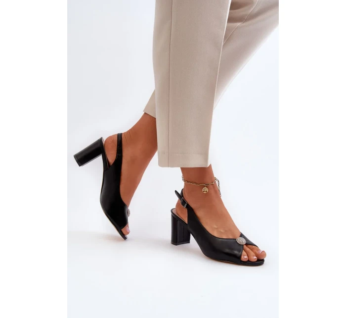 Elegantní sandály na vysokém podpatku se zdobením, Black Trasea Elegantní sandály na vysokém podpatku se zdobením, Black Trasea