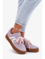 Dámské tenisky na platformě s ozdobami – fialové Vinness