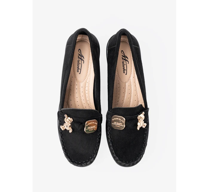 Zajímavé dámské černé  polobotky na klínku